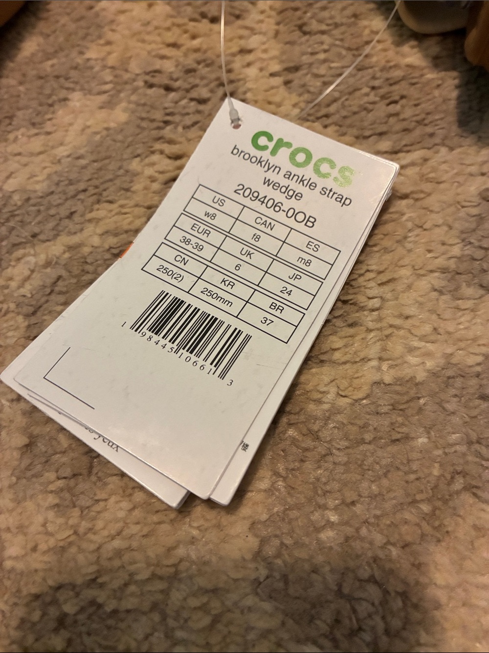 CROCS Brooklyn Ankle Strap Wedge Sandals Shitake Sz 8 - Picture 7 of 7